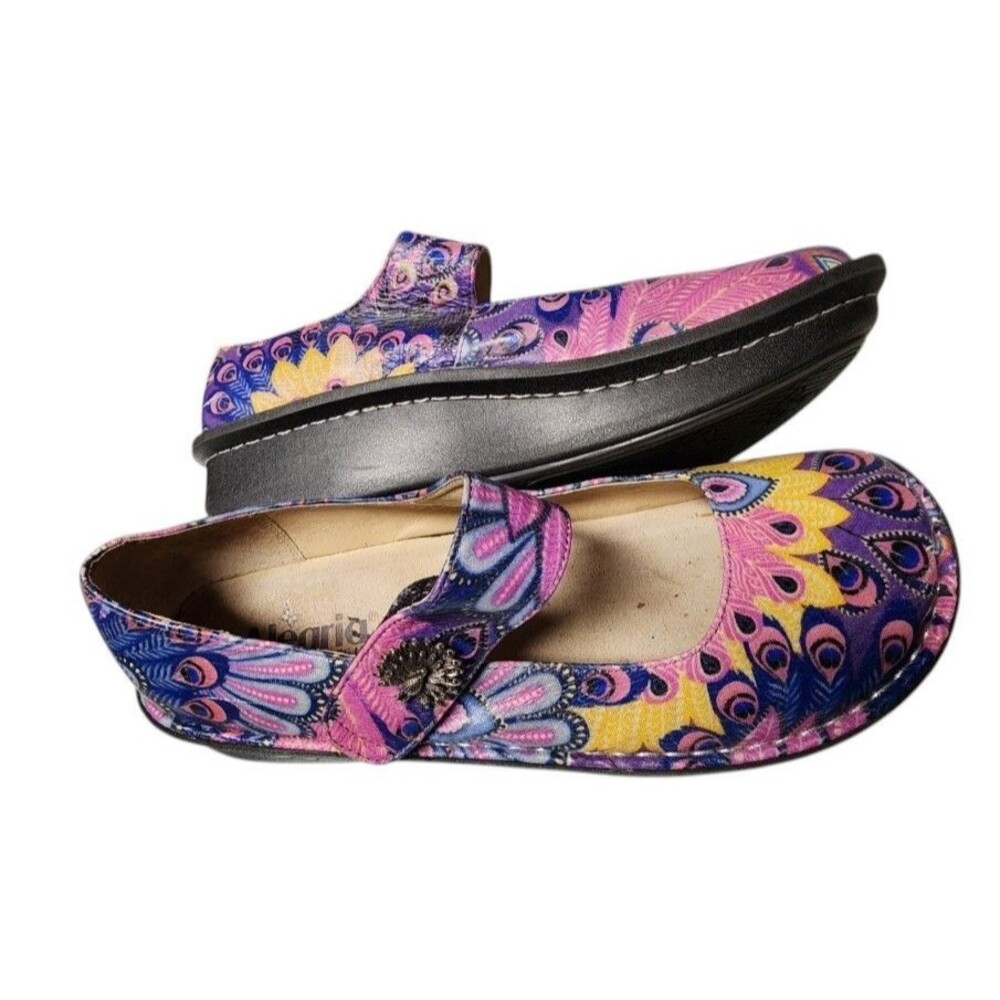 Alegria Paloma Mary Jane Multicolor Peacock Leather Size EU 41